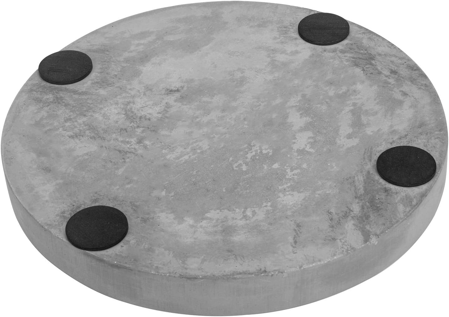 MyGift 11-inch Modern Gray Concrete Round Bathroom Vanity Tray, Cologne and Perfume Tray for Dresser Top